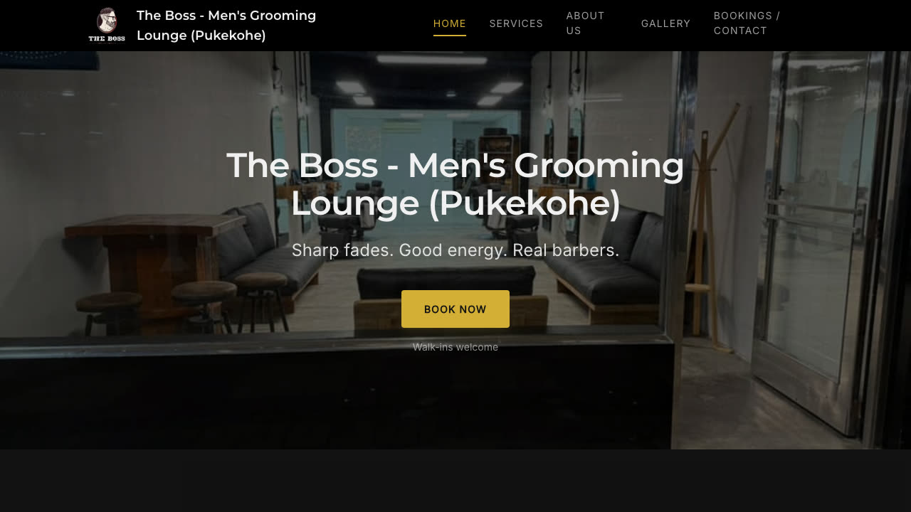 The Boss Men's Grooming Lounge website screenshot